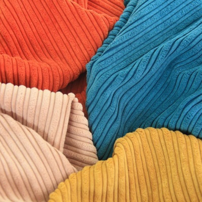 4.5 W thick and thin striped corduroy solid dyed  fabric